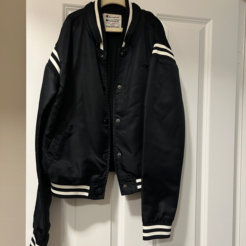 Champion Black and White Varsity Bomber Jacket